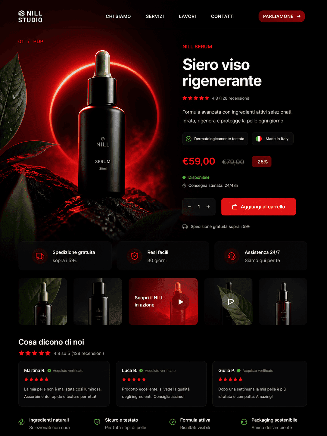 Product Page che vende